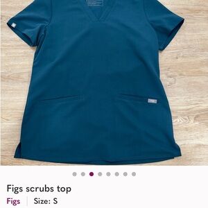 Figs Women's Teal Scrubs Top